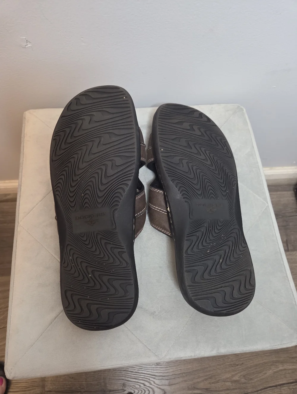 Dockers Men’s Brown Sunland  Slide‎ Sandals with Contrast Stitching, Size 12